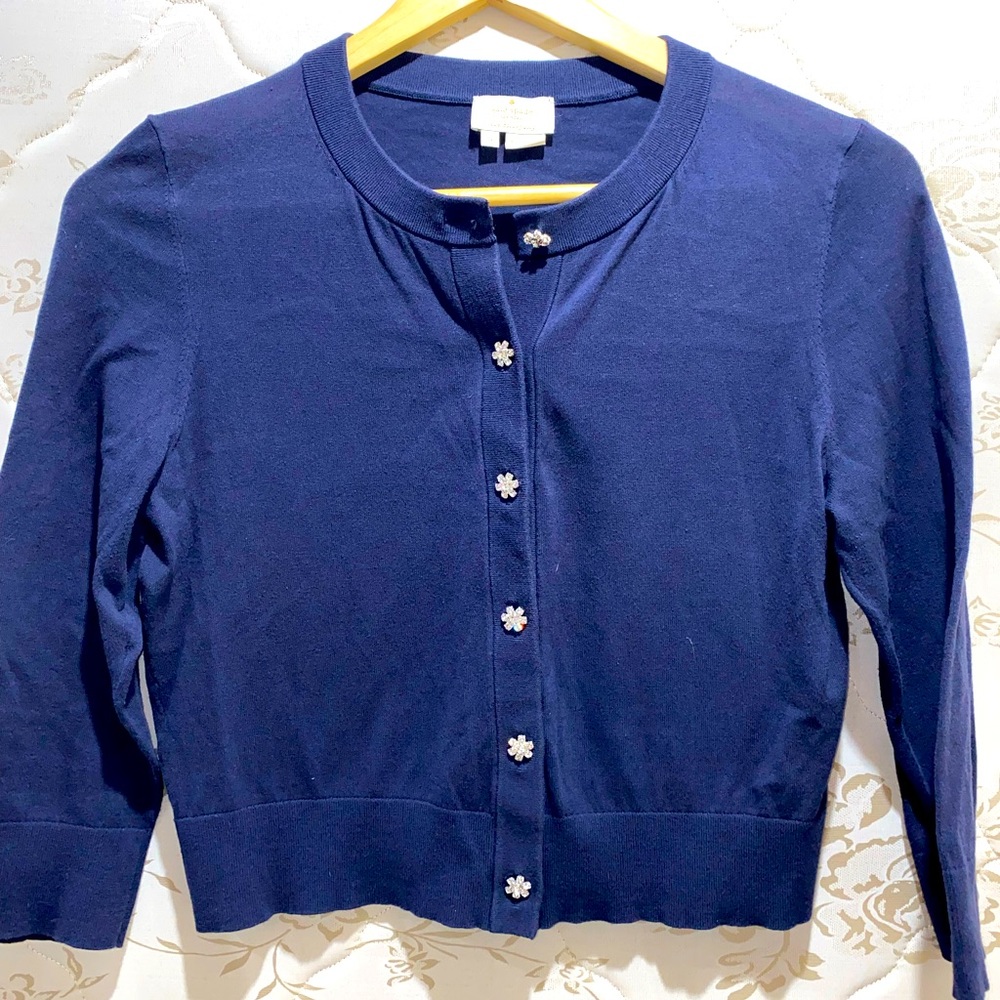 Kate Spade cropped cardigan in navy blue with studded bottons 💎 (S)